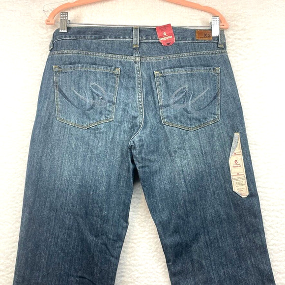 Express Jeans Womens 6 Stone Blue X2 Flare Regular 31 Low RiseY2K Vintage Curvy - Picture 5 of 13